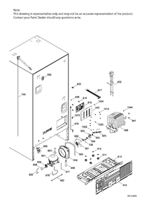 SEALED SYSTEM & MOTHERBOARD Diagram and Parts List for PDE21KMKAKES  General Electric Refrigerator