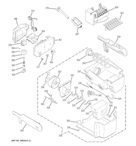 Ice Maker & Dispenser Diagram and Parts List for PZS23KSEDFSS  General Electric Refrigerator