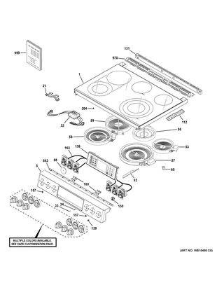 Part Location Diagram of WB35K10005 GE FOIL COOKTOP