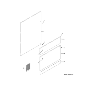 Door Panel Kit Diagram and Parts List for ZK3SN369WBLH  General Electric Refrigerator
