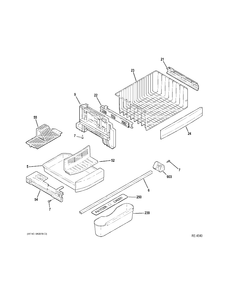 FZ SHELVES Diagram and Parts List for PFCF1NFZCSS  General Electric Refrigerator
