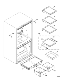 FF SHELVES Diagram and Parts List for GDRS3KBYCRSS  General Electric Refrigerator