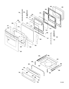 Part Location Diagram of WS01F00240 GE INSULATION OVEN BACK