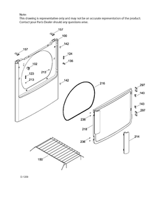 FRONT PANEL AND DOOR Diagram and Parts List for GTMS855ED1MC  General Electric Dryer