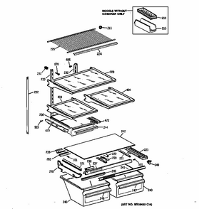 Shelf Parts Diagram and Parts List for 36379265991  Kenmore Refrigerator