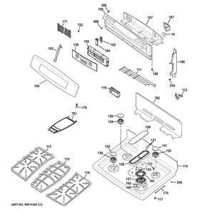 Part Location Diagram of WB16X24999 GE TRIPLE RING BURNER