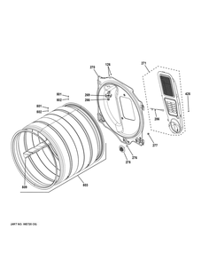 Drum Diagram and Parts List for GFD65GSSV0WW  General Electric Dryer
