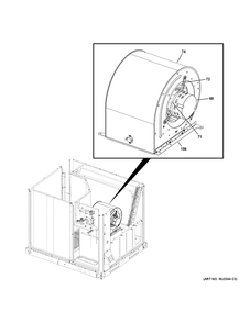 Blower And Motor Diagram and Parts List for NP14G24S07203  General Electric Air Conditioner
