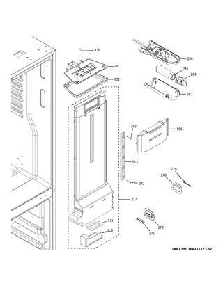 Part Location Diagram of WR17X30148 GE XWF FILTER COVER