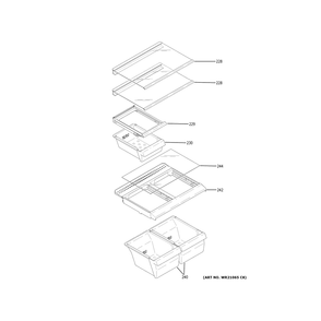 Fresh Food Shelves Diagram and Parts List for GIE18GSNIRSS  General Electric Refrigerator