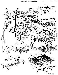 Cabinet Parts Diagram and Parts List for TBX18BGR  General Electric Refrigerator