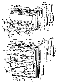 Doors Diagram and Parts List for TBX21PKB  General Electric Refrigerator