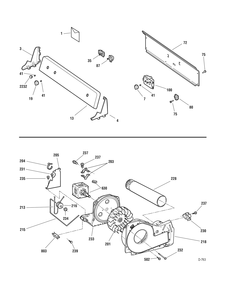 CONTROL PANEL BLOWER DRIVE Diagram and Parts List for GTMX100EM2WW  General Electric Dryer
