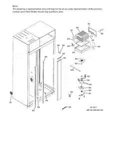 FREEZER SECTION Diagram and Parts List for ZISB360DKB  General Electric Refrigerator