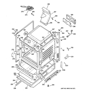Body Parts Diagram and Parts List for JGBP27DEM9WW  General Electric Range