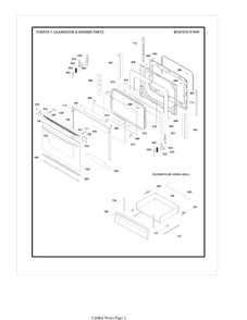 DOOR & DRAWER Diagram and Parts List for MCB757DR1WW  General Electric Range