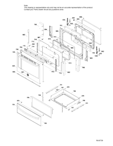 DOOR & DRAWER PARTS Diagram and Parts List for JCB630SF2SS  General Electric Range