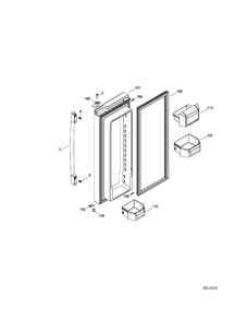 FF DOOR RIGHT Diagram and Parts List for PNR20KSEAFES  General Electric Refrigerator