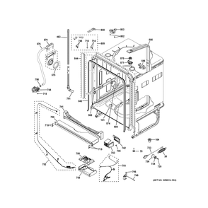 Part Location Diagram of WD01X34281 GE WHEELS ON RAIL BRACKET