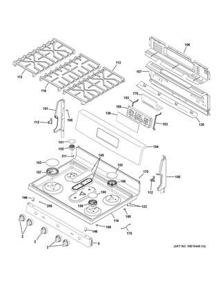 Part Location Diagram of WB36X30204 GE PANEL AND COVER ASM