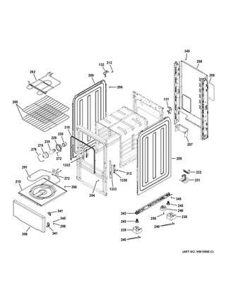 Body Parts Diagram and Parts List for RAS240DM1WW  General Electric Range