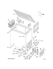 FREEZER Diagram and Parts List for FCM5SUAWWC  General Electric Freezer