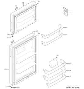 Doors Diagram and Parts List for HPS18BTHJRBB  Hotpoint Refrigerator
