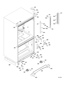 HINGE-MISC PART Diagram and Parts List for PDRS0MBYERSS  General Electric Refrigerator
