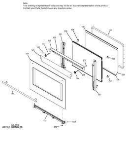 LOWER DOOR Diagram and Parts List for ZET2SH1SS  General Electric Range