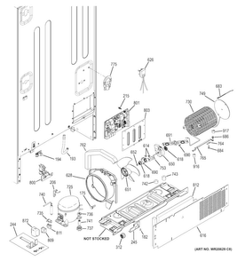 Machine Compartment Diagram and Parts List for CWS21SSEAFSS  General Electric Refrigerator