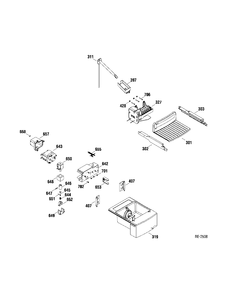 ICE MAKER Diagram and Parts List for GSR25VGTABB  General Electric Refrigerator
