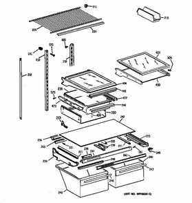Shelf Parts Diagram and Parts List for 36379285991  Kenmore Refrigerator