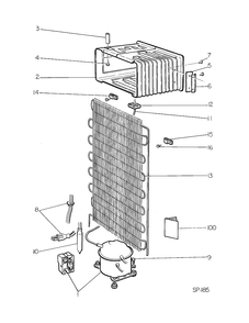 SYSTEM GROUP Diagram and Parts List for 34100  General Electric Refrigerator