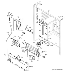 Fresh Food Section Diagram and Parts List for CWE23SSHESS  General Electric Refrigerator