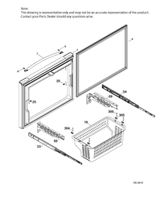 FF DOOR Diagram and Parts List for GFMS5HFFBSS  General Electric Refrigerator