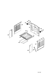 OVEN CAVITY Diagram and Parts List for PCGB930SET3SS  General Electric Range