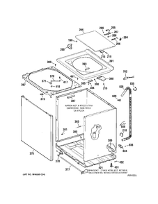 CABINET & COVER Diagram and Parts List for KNSR3140DAWW  General Electric Washer