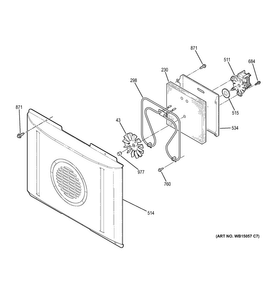 Convection Fan Diagram and Parts List for JB745DF3WW  General Electric Range