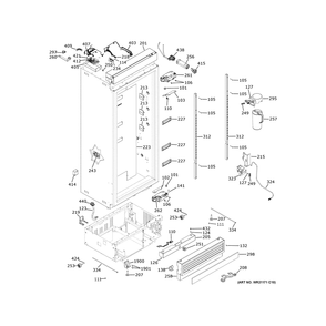 Case Parts Diagram and Parts List for ZIR361NBRDII  General Electric Freezer