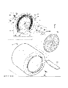 Drum Diagram and Parts List for GTD84ECSN1WS  General Electric Dryer