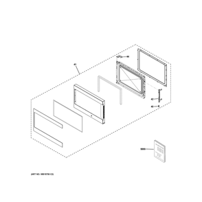 Door Parts Diagram and Parts List for CCWK15C1W1DS  General Electric Microwave