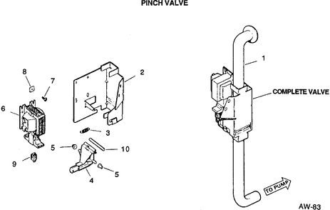 PINCH VALVE ASSEMBLY Diagram and Parts List for GW977K*117  General Electric Washer