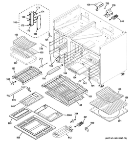 OVEN CAVITY PARTS Diagram and Parts List for ZGP486LDR4SS  General Electric Range