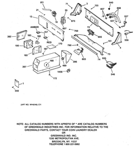 Part Location Diagram of WH12X624 GE LAMP Assembly