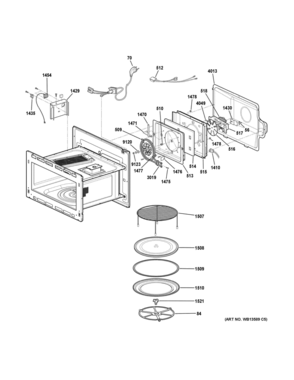 INTERIOR PARTS 1 Diagram and Parts List for ZSC1001J3SS  General Electric Microwave