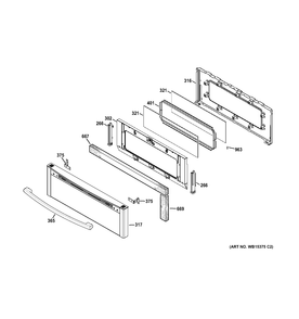 UPPER DOOR Diagram and Parts List for PGB950DEF1BB  General Electric Range