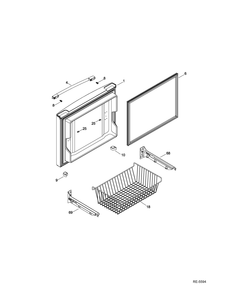 Fz Door Diagram and Parts List for GDWF760V01SS  General Electric Refrigerator