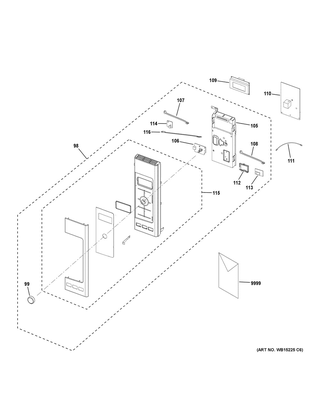 Control Parts Diagram and Parts List for CVM9215SL2SS  General Electric Microwave