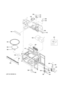 OVEN CAVITY PARTS Diagram and Parts List for JNM3161MF4SA  General Electric Range