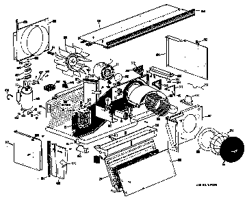 Chassis Diagram and Parts List for A3B568ESFS1H  General Electric Air Conditioner